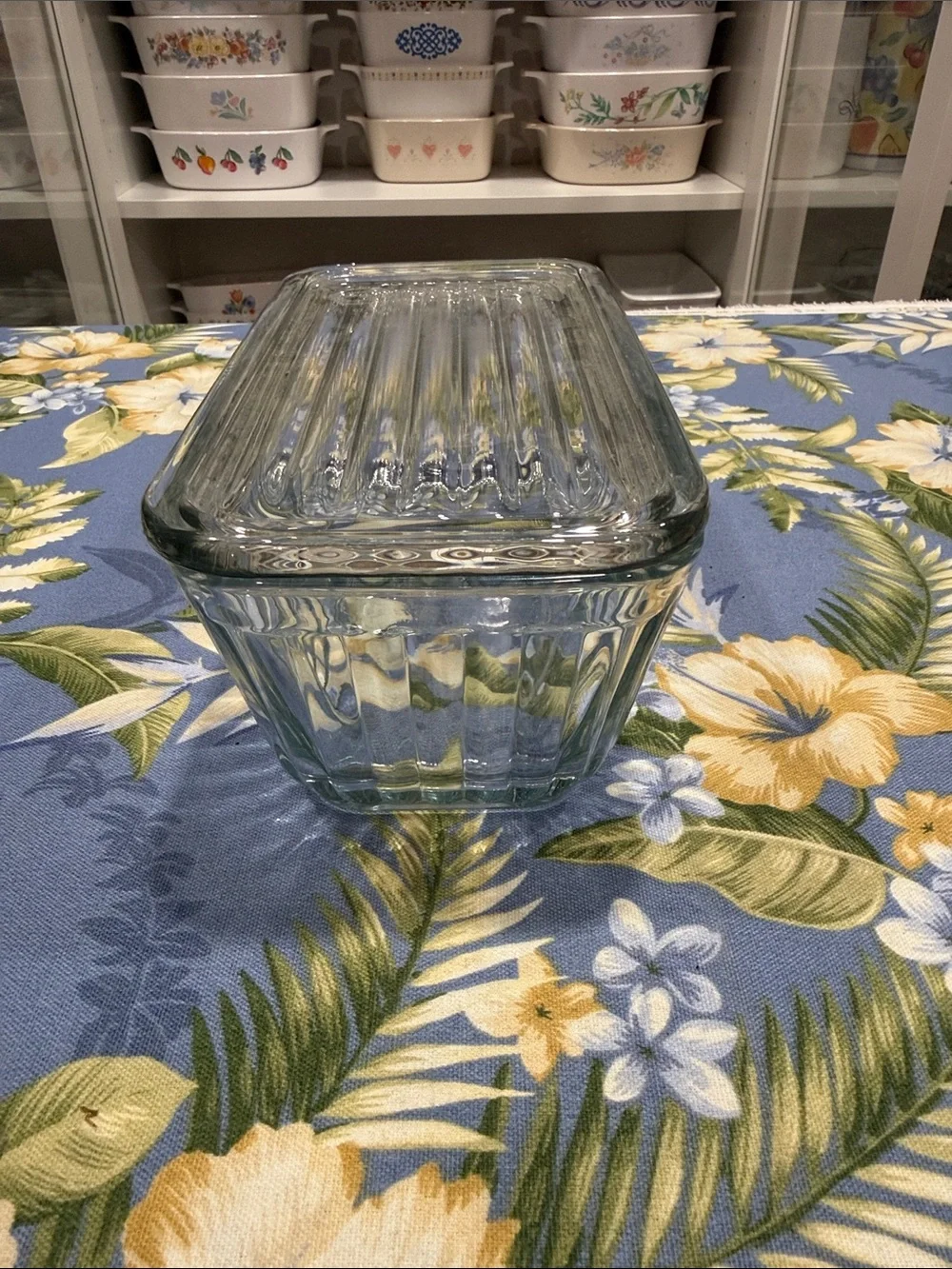 Anchor Hocking 1932 Vintage Design Refrigerator Dish w/Lid Clear Glass Rib